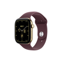 Apple Watch Series 12 GPS + Cellular Radiant Gold Titanium Case with Burgundy Sport Band
